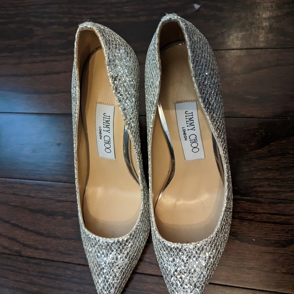 Jimmy Choo Romy 85 Silver Glitter pumps - Picture 7 of 11
